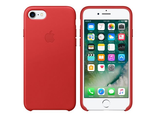 Iphone 7 Carcasa Trasera Cuero Rojo